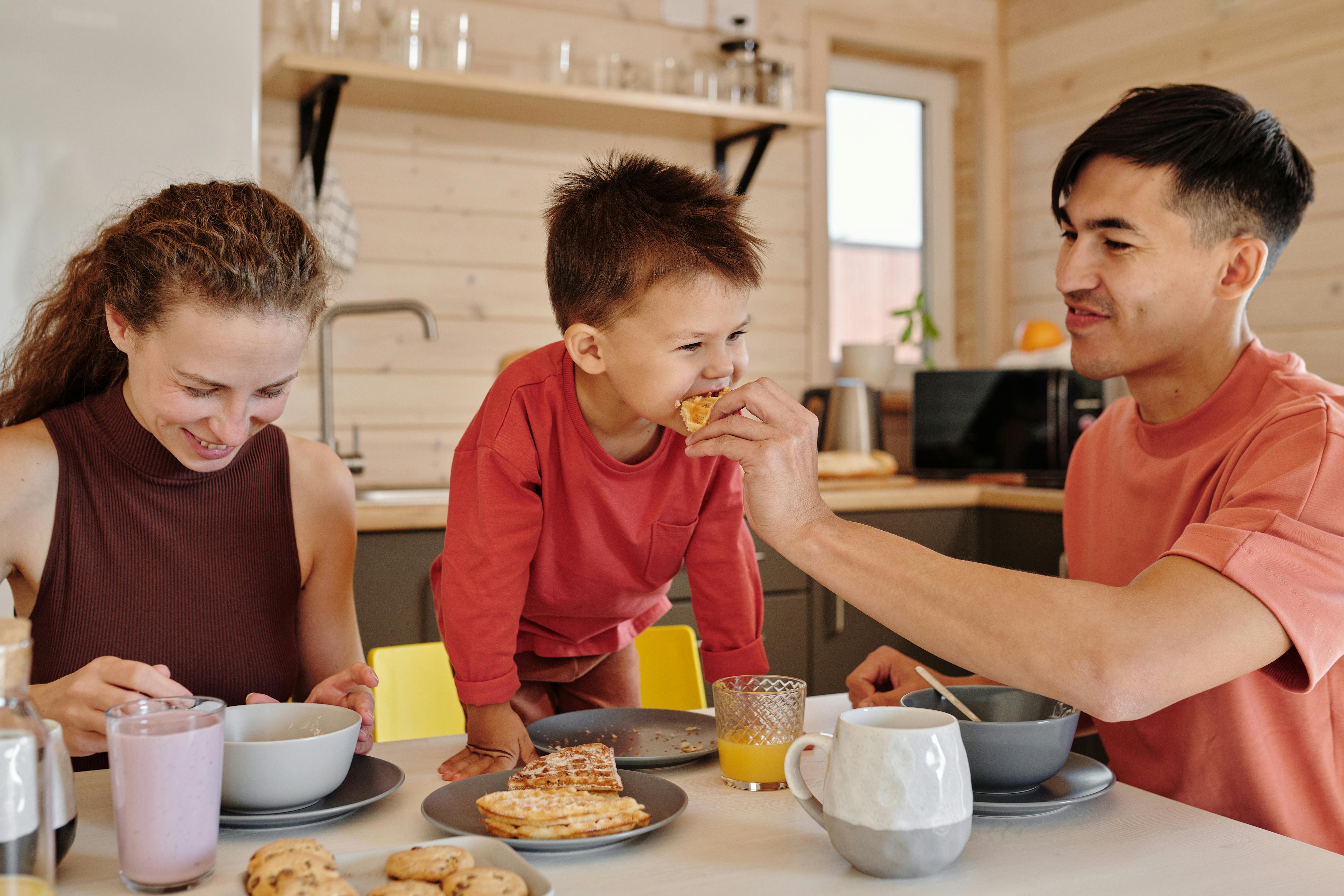 Happy Family Eating